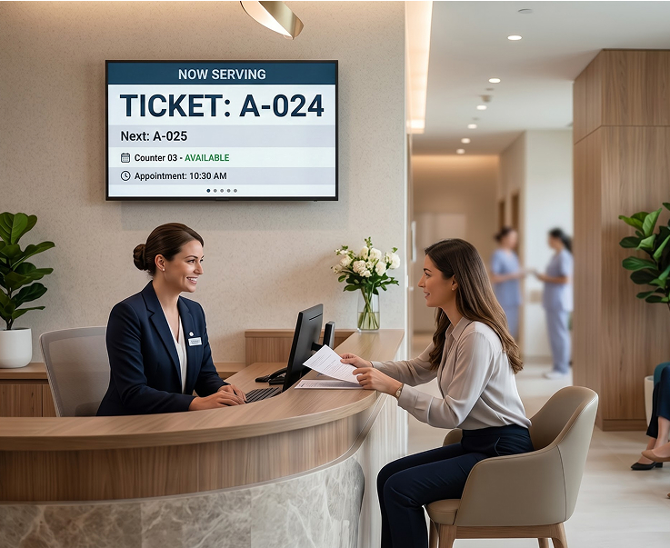 Reception and Queue Token Displays