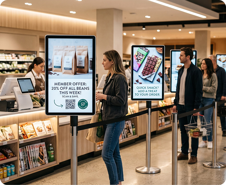 Checkout-Queue Screens
